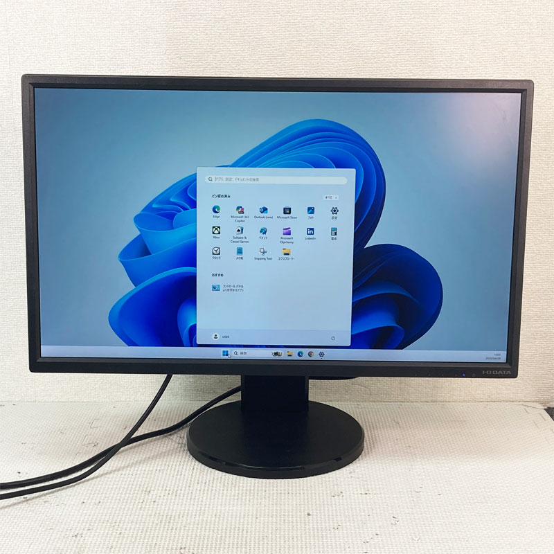 2018年発売 中古 フルHD ワイド液晶モニター ★ I-ODATA LCD-MF245EDB-F 23.8型ワイド液晶 解像度:1920×1080 VGA/DVI/HDMI