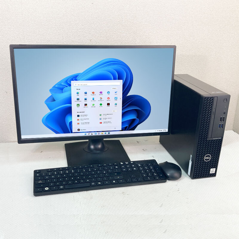 Win11Pro 第10世代CPU搭載 液晶フルセット ★ DELL OptiPlex 3080 SFF Core i5-10500 メモリ16GB SSD256GB(M.2/NVMe) HDD1TB DVD-RW